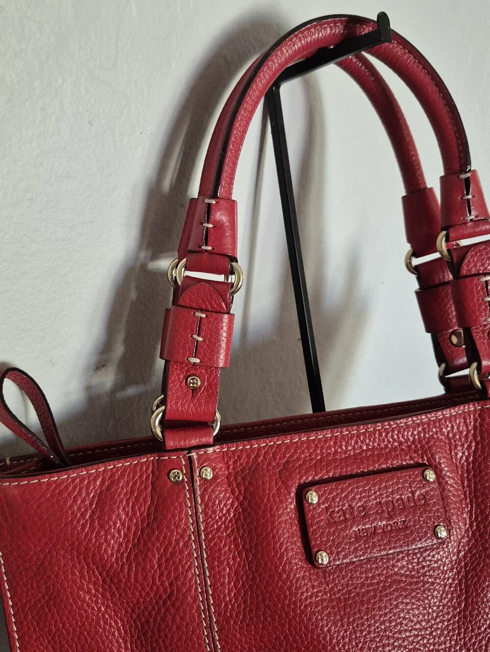 NWOT VINTAGE KATE SPADE LARGE  Women’s Red Leather Tote Bag